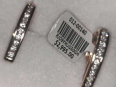 9ct yellow gold oval diamond set huggies 0.50ct