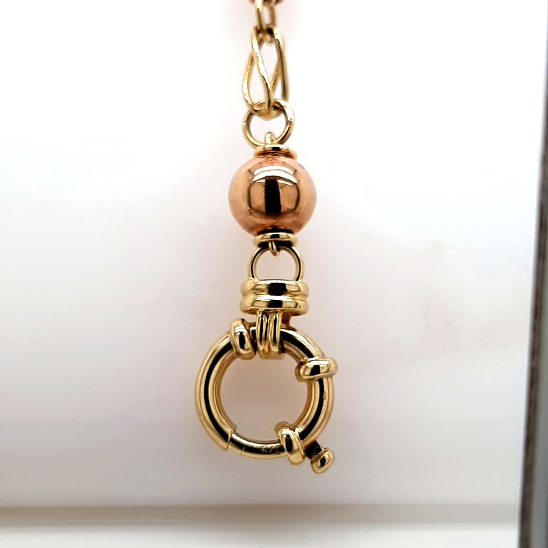 9ct yellow + rose gold solid hand made 45cm chain