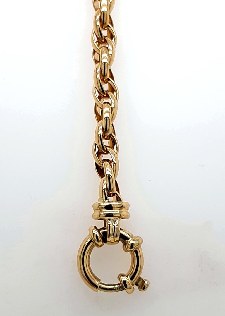 9ct yellow gold solid wheat chain 50cm