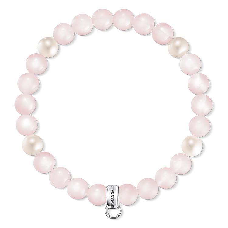 Thomas Sabo C/Club Rose Quartz + Pearl Bracelet 16.5Cm