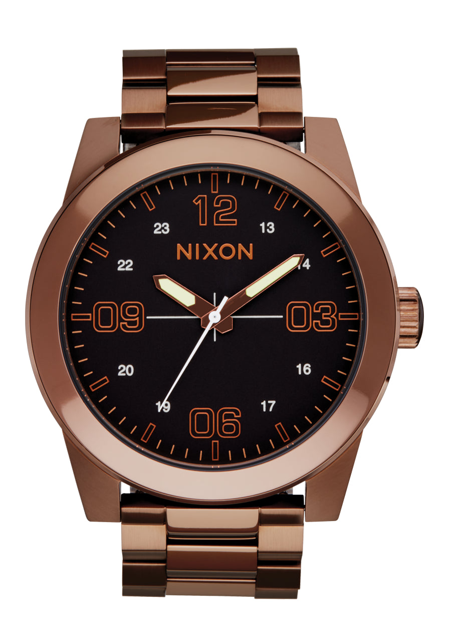 NIXON Corporal Stainless Steel Chocolate Dial