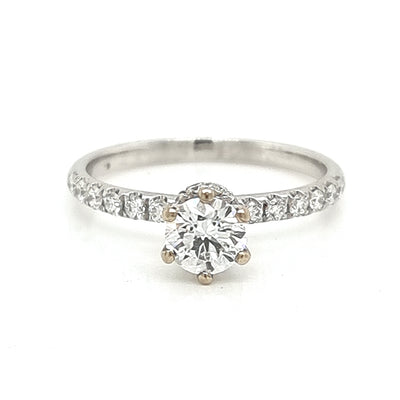 18 White Gold Engagement Ring Lab Grown Centre Diamond 0.51Ct
