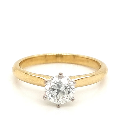 PRE OWNED MHJ 18CT YELLOW GOLD SOLITAIRE 0.75 CT DIAMOND