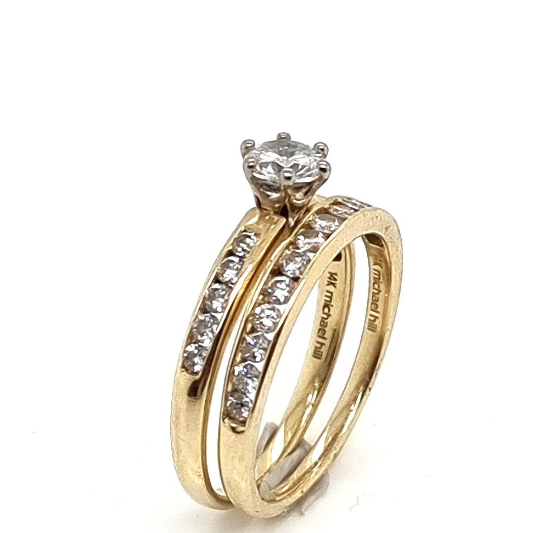 Pre Owned MHJ 14ct Yellow Gold Bridal set 1.00ct