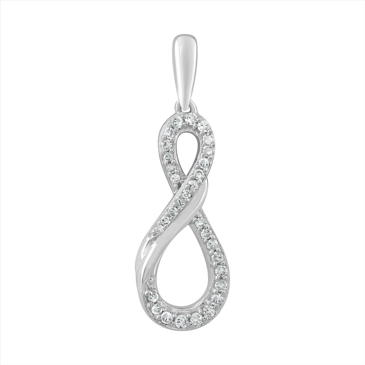 9ct White Gold Diamond Infinity Pendant