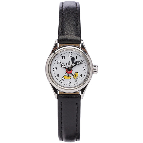 Disney Mickey Mouse Watch Black Leather Strap
