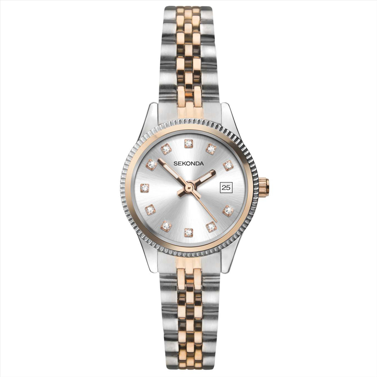 Ladies Two-Tone Bracelet Watch With Silver Dial