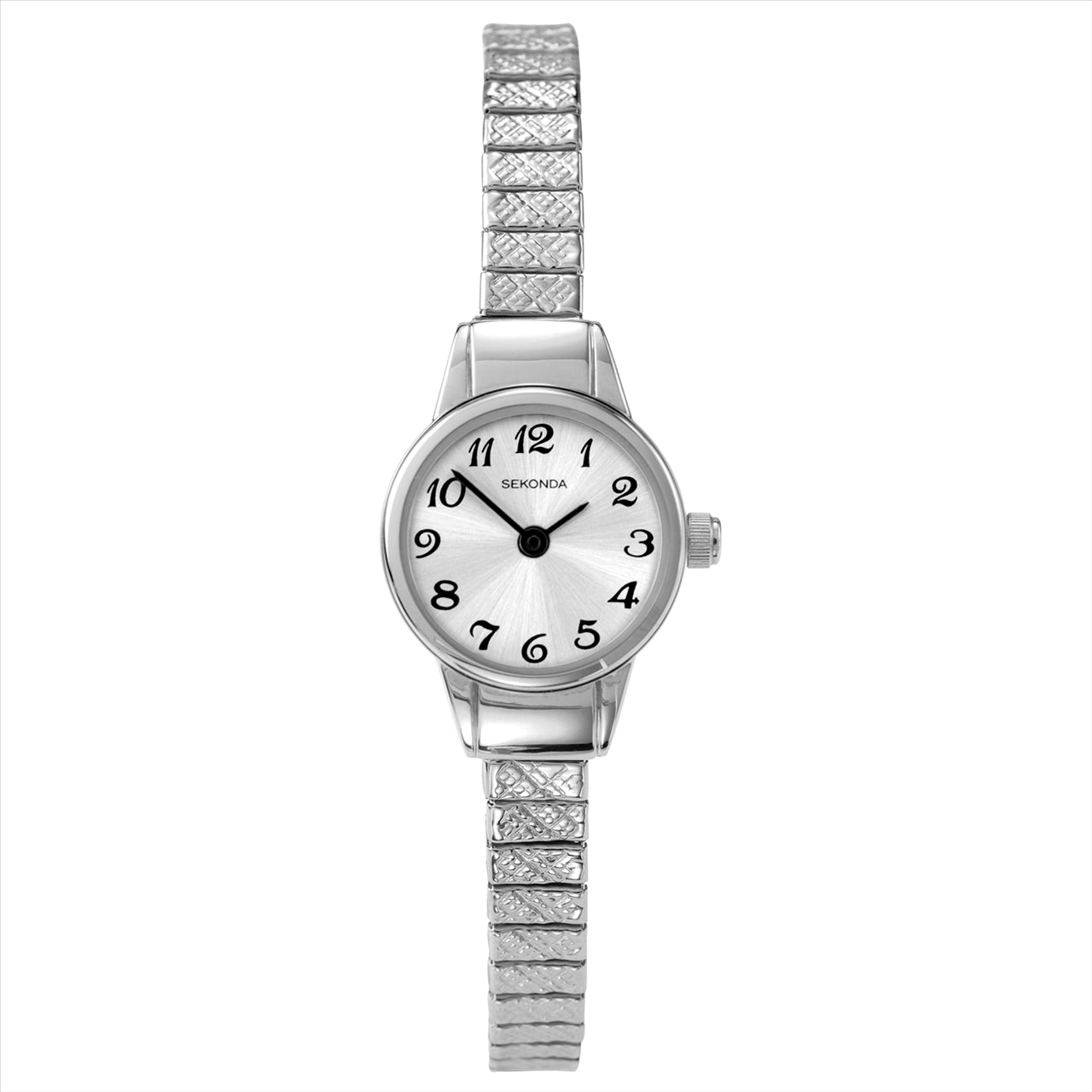 ladies silver dial expandable band