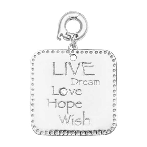 Nikki Lissoni Live Dream Love Silver Plated Charm 25mm